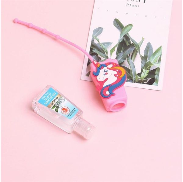 

silicone unicorn bottle sleeves 30ml hand sanitizer bottles protection cases cartoon pulling rope case lightweight kid fashion 1jt g2