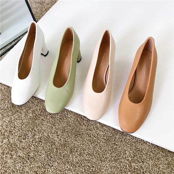 

2020 fashion women pumps round toe solid color fashion thick high heels slip on ladies pumps elegant office shoes dress, Black