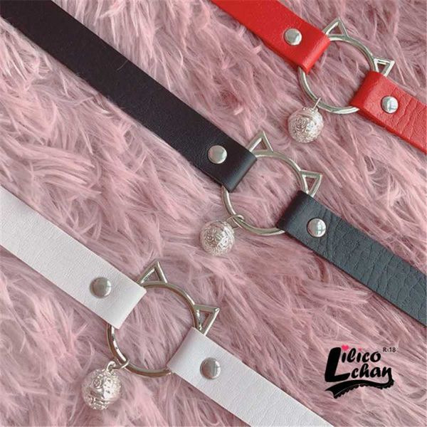 

chokers 2021 cat choker with bell short clavicle necklaces fashion jewelry for girl cute gift handmade, Golden;silver
