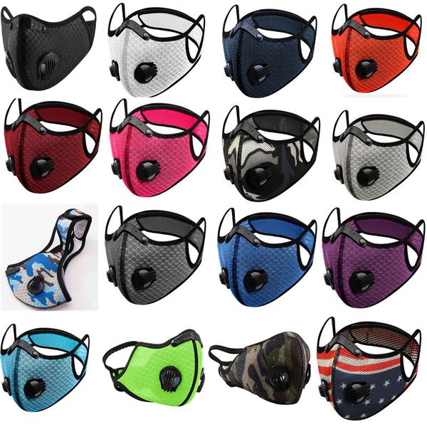 

2020 mesh dust/gas mask with dust cover, cycling mask outdoor smog protection for men and women adjustable respirator mask dhl