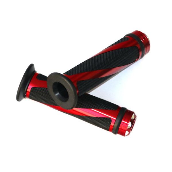 

universal motorcycle racing sports bike 7/8" handlebars hand grips w/ bar end plug
