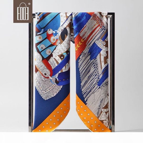 

2018 new arrival elegant 90*90 cm scarves 100% pure silk twill hand made roll shawl wrap for women high quality, Blue;gray