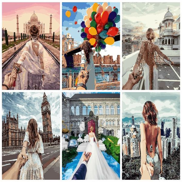 

wall art oil painting by numbers figure paint by number canvas painting kits art figure drawing 40x50cm home decor