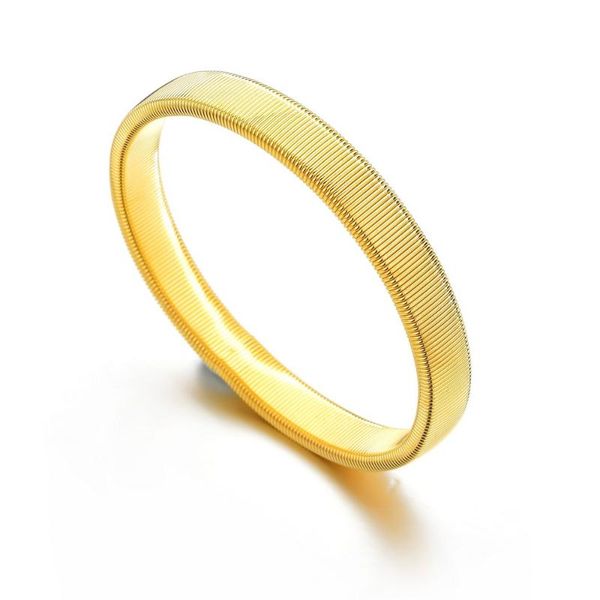 

bangle fashion jewelry stainless steel black/gold/silver/color elastic metal bracelet for men women birthday gift