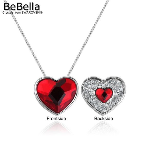 

bebella heart shape crystal drop pendant necklace with crystals from trendy fashion for women girl wedding gift 2020, Silver