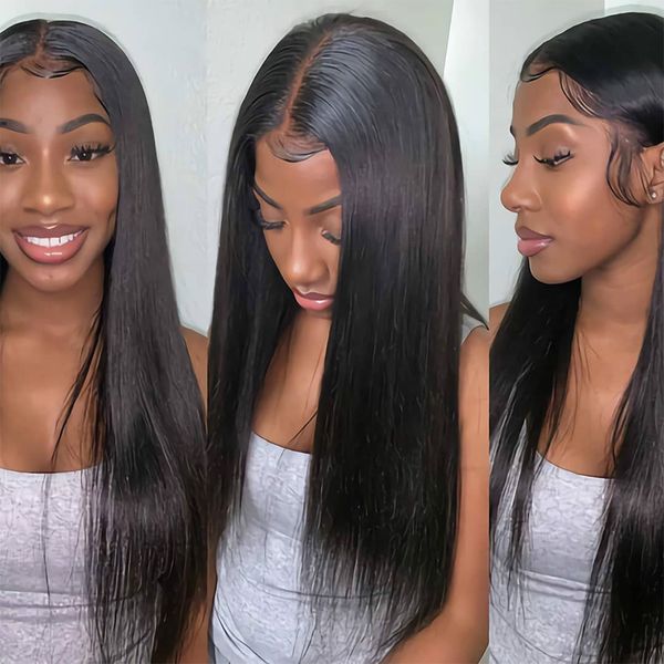 

body wave lace frontal wig pre plucked with baby hair remy brazilian 13x6 straight full lace human hair wigs5357017, Black;brown