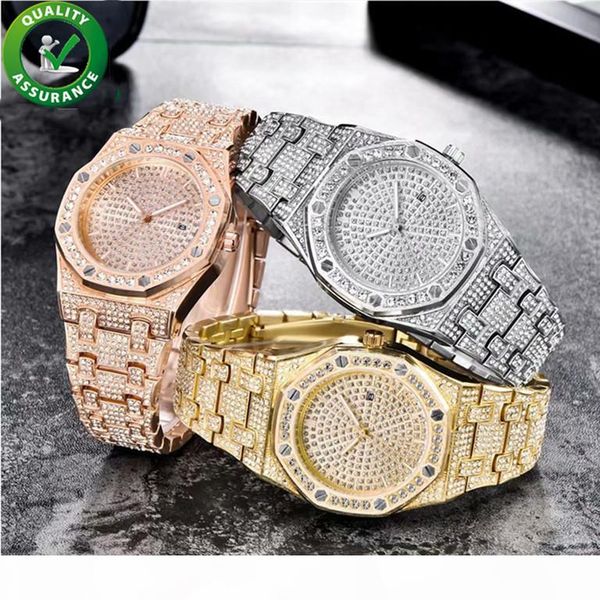 

designer watches luxury watch mens hip hop jewelry iced out bling movement watches hiphop rapper diamond wristwatches fashion accessories, Slivery;brown