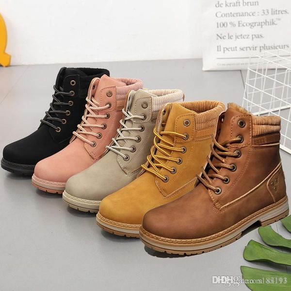 

fashion designer booties winter plus cotton martin boots female england high boots casual large size women's shoes tooling boots, Black