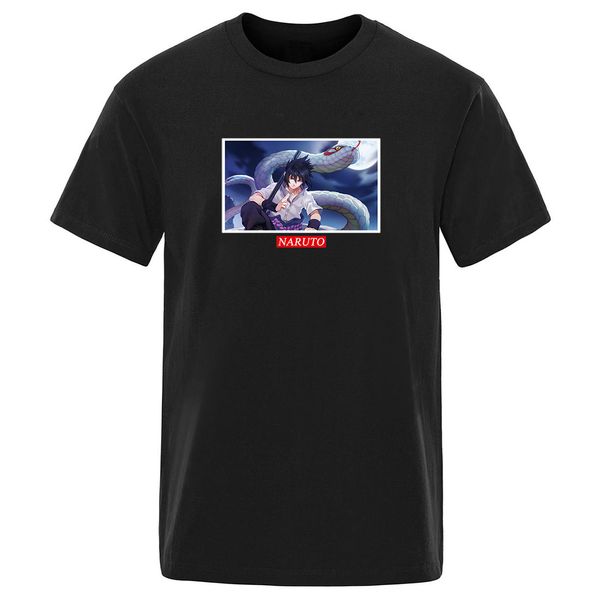 

2020 hip hop japan amine naruto uchiha sasuke t-shirts men summer crew neck 100% cotton cartoon casual short sleeve