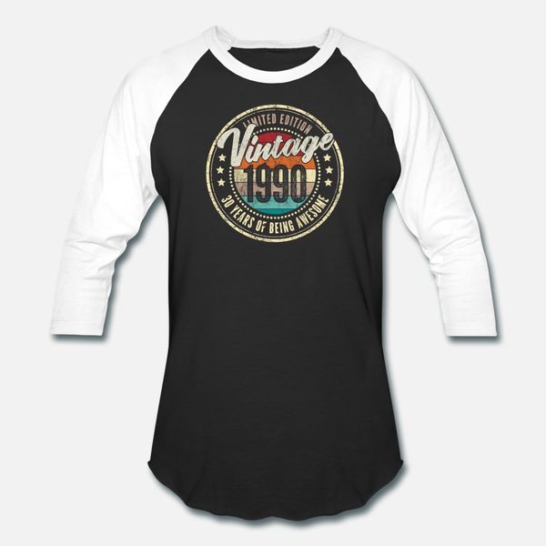 

vintage 1990 30 years old 30th birthday retro gift t shirt men character 100% cotton euro size s-3xl slim summer style pictures shirt