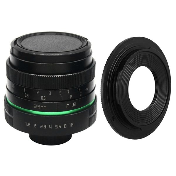 

лучшие камеры объектив 25 мм f1.8 aps-c cctv tv movie lens + c-nex кольцо адаптера для sony mini зеркальных фотокамер