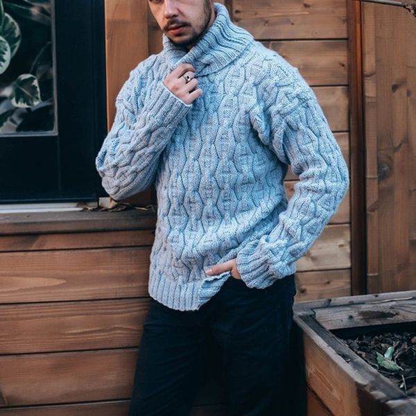 

men's sweaters twist flower sweater men 2021 autumn winter warm pullover slim solid long sleeve comfortable rhombus turtleneck pull hom, White;black
