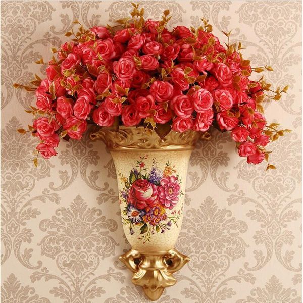 

resin livingroom background crafts vase pendant basket decoration flower retro pot wall hanging american ornament wall home uy2008 utzvh