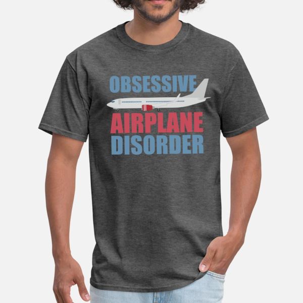 

obsessive airplane disorder pilot humor t shirt men design 100% cotton o neck basic solid anti-wrinkle fashion spring standard shirt