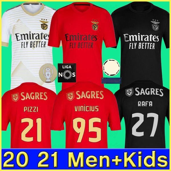 

20 21 sl benfica soccer jersey jonas joao vinicius camisola de futebol pizzi seferovic football shirt rafa a.almeida men kids kit 2020 2021, Black;yellow