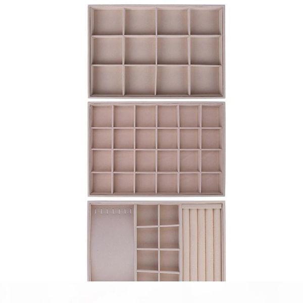 

fleece jewelry box plate jewelry display earring holder ring necklace display tray stand organizer box case display storage c19021601, Black;white