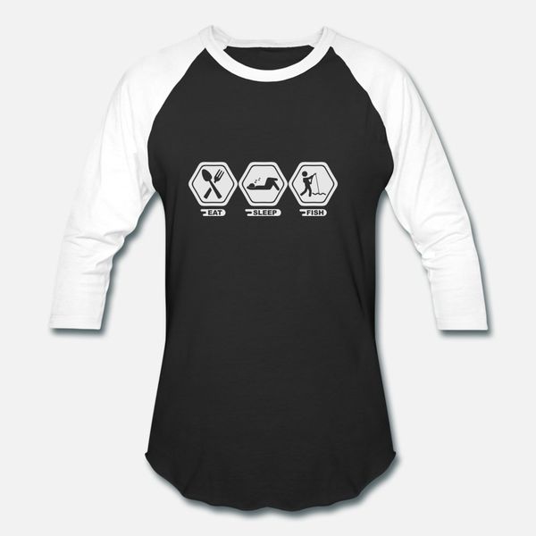 

eat sleep fish funny t shirt men character 100% cotton round neck cool sunlight funny casual spring autumn trend shirt