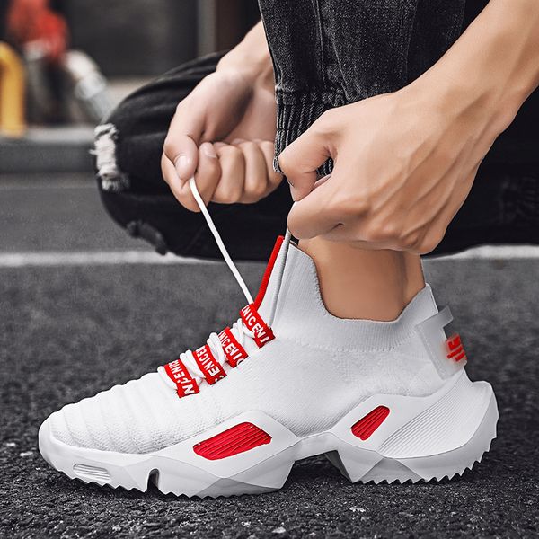 

highqualitymensrunningshoesexplosivecross-bordermeshflyingwovenbreathablemensshoescushioninglightweightsneakers, Black
