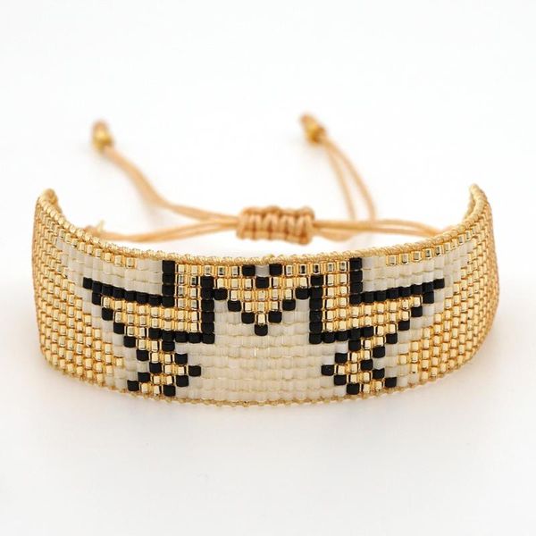 

charm bracelets rttooas miyuki gold color for women bohemian handmade woven beads female adjustable jewelry 2021, Golden;silver