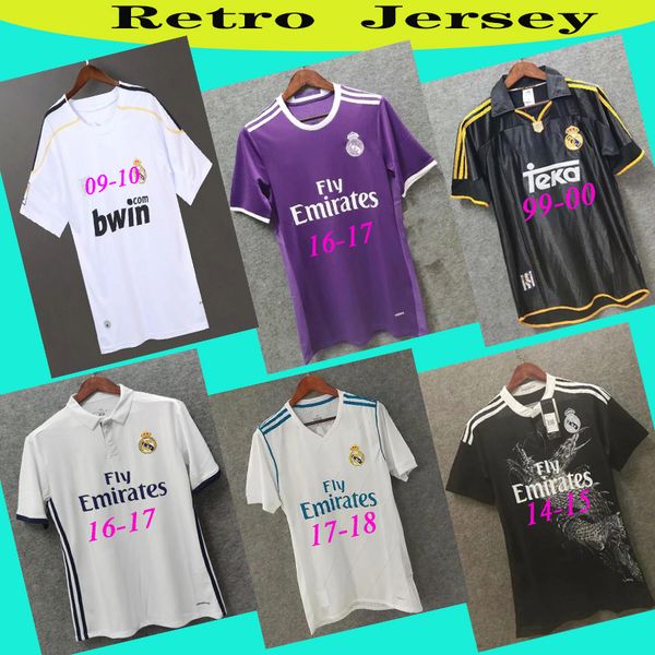 

retro 10 11 12 real madrid soccer football jersey guti ramos mcmanaman 13 14 15 ronaldo zidane beckham 06 07 raul robinho retro uniform, Black;yellow