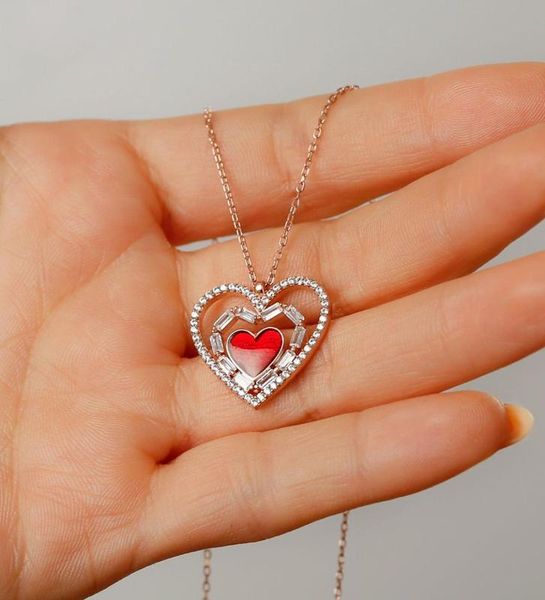 

heart pendant necklace woman necklace crystal heart choker initial, Silver