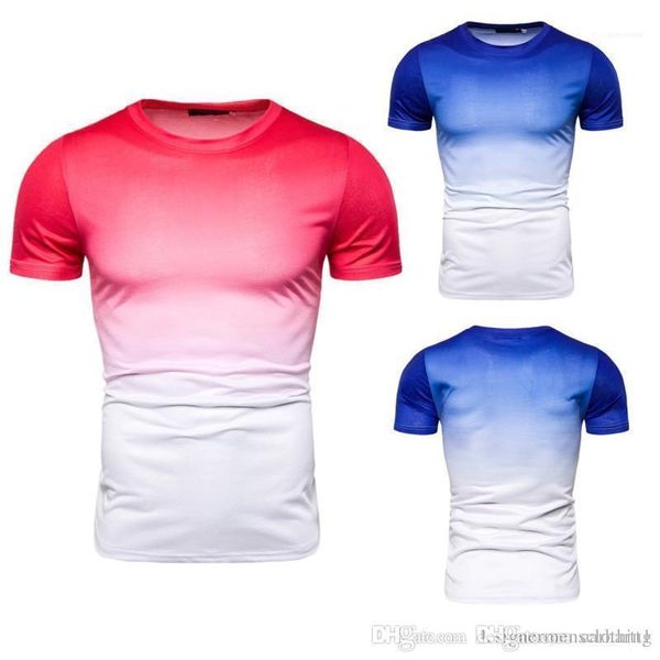 

tees gradient color short sleeve mens tshirts summer crew neck skinny teenager new fashion homme, White;black