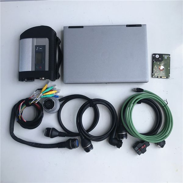 MB Yıldız C4 Teşhis Aracı SD Connect 4 Araba Kamyon V06.2021 HDD Süper Çok Diller D630 Laptop ile Çevrimdışı Kodlama Tarayıcı Bağlayın