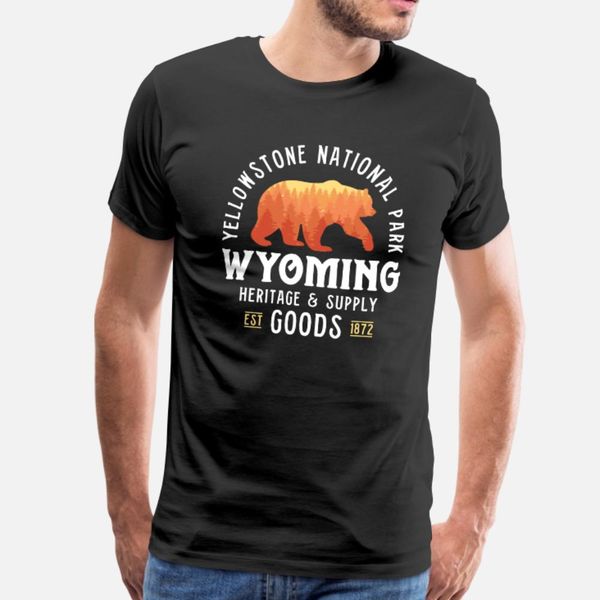 

yellowstone national park bear wyoming t shirt men famous short sleeve s-3xl gents famous comical summer style kawaii shirt