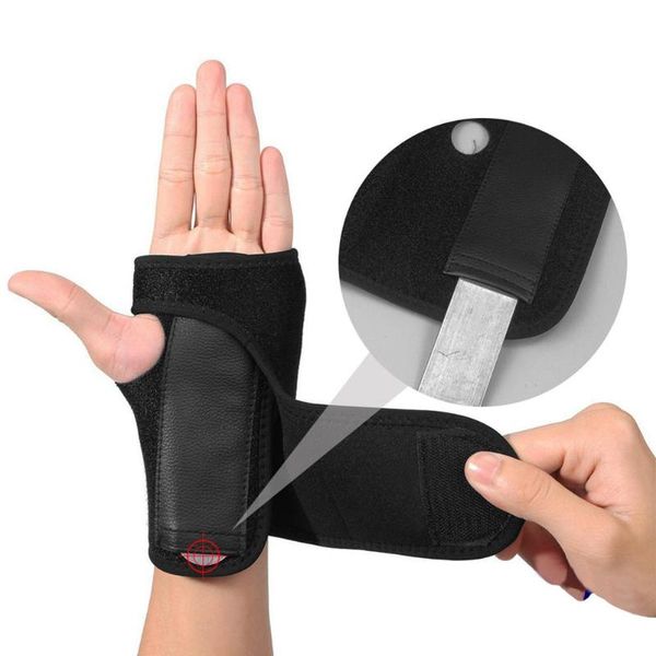 

sports sprain carpal tunnel thumb wrist brace pain relief hand, Black;red