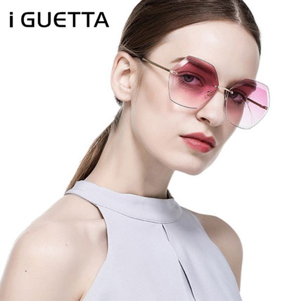 

iguetta square luxury sunglasses women brand designer lady women sunglasse retro metal glasses frame iyja663, White;black