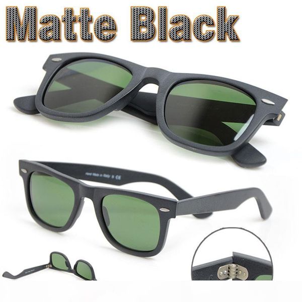 

new matte black sunglasses mens sun glasses glass lens plank sunglasses womens glasses uv protection eyeglass 50 54 glitter2009, White;black