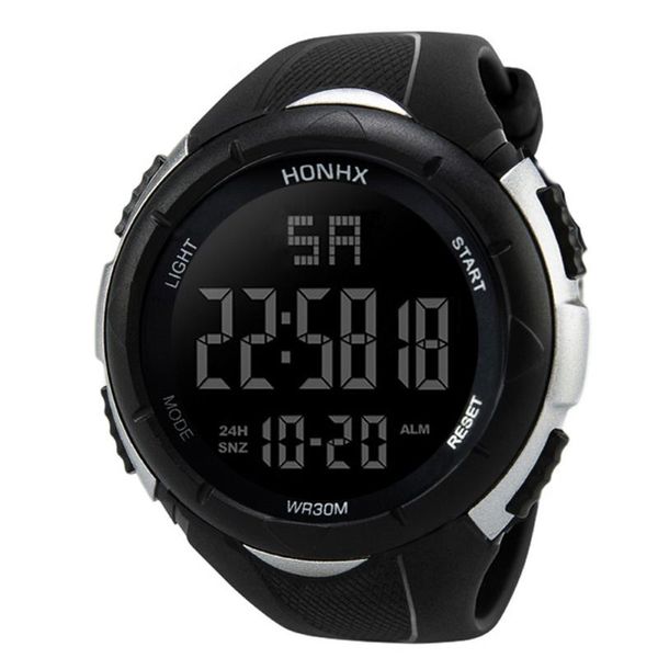 

luxury sports watch men analog digital silicone army sport led simple wrist watches men for gift relogio masculino *e, Slivery;brown