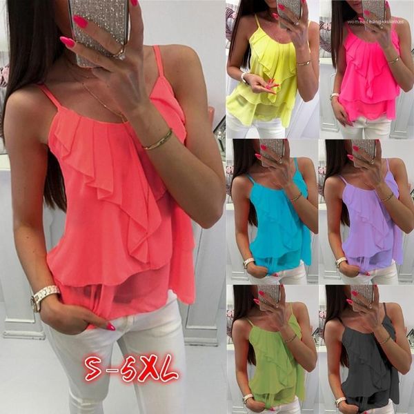 

shirts spaghetti strap solid color pleated chiffon fashion women clothing plus size 5xl summer womens designer, White