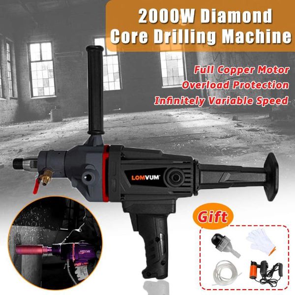 

220v 2000w 180mm diamond core drill dry wet handheld concrete core drilling machine with drill bit water pump accessories