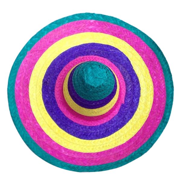 

men women party supplies straw hats colorful edges wide brim all seasons