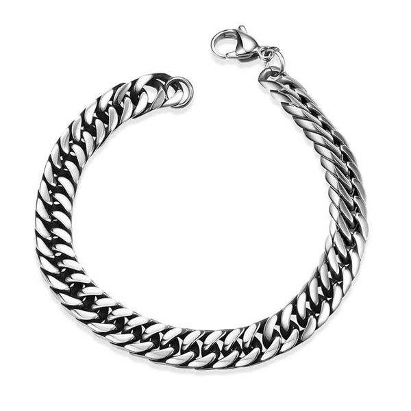 

club casual fashion travel titanium steel dating charming braided silver plated party men bracelet, Black