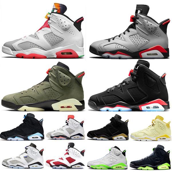 

wholesale hare dmp chaussures 6 6s men basketball shoes travis scotts medium olive yellow cactus jack women trainers sports zapatos sneakers