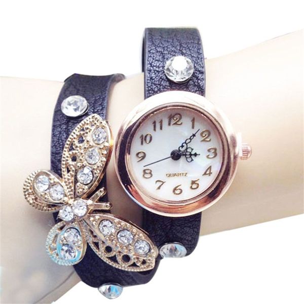 

new butterfly bracelet watches quartz movement watch for girl women sports watch reloj hombre business watches well, Slivery;brown