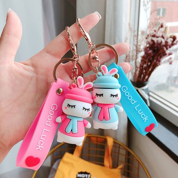 

exquisite keychains animal sleep key chains silicone backpack pendant car accessories creative jewelry hanging ornaments, Silver