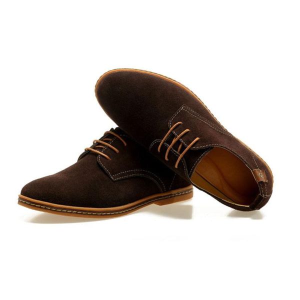 

qpfjqd man spring autumn genuine split leather british casual shoes business men winter oxfords leisure footwear velvet option, Black