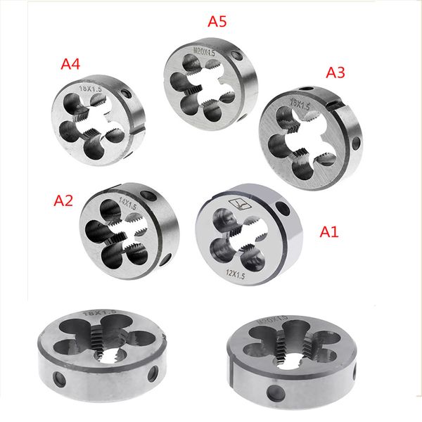 

new 5 sizes m12 m14 m16 m18 m20 hss machine right hand screw thread metric plug tap & round die