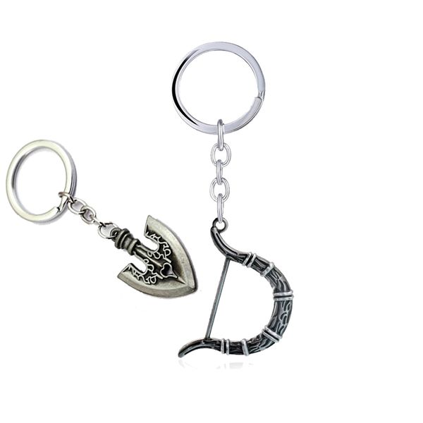 

anime jojos bizarre adventure keychain killer queen bow & arrow model metal pendant keyring josuke men women jewelry gifts, Silver