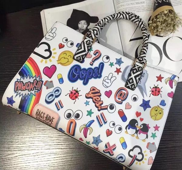 

wholesale-women shipping bags graffiti handbags oversize totes bag wholesale shoulder bags