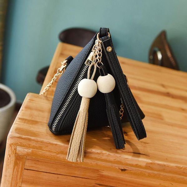 

solid pu leather handbag fashion triangle hand bag women clutch purse tote shoulder crossbody bags femme phone package @c18