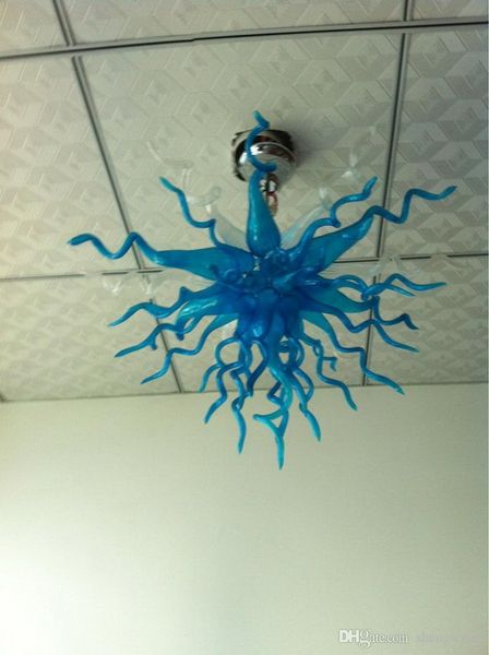 

sale 100% hand blown glass chandelier customize led light blue fancy flush mount ceiling lights