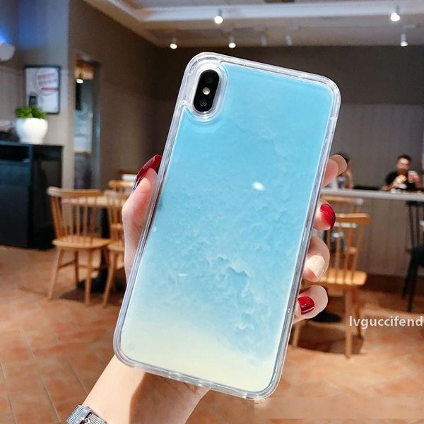 

luminous neon sand case for iphone 11 pro xr xs max x 6 6s s 7 8 plus glow in the dark liquid glitter quicksand phone cover capa dhl