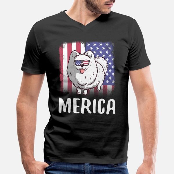 

merica pomeranian dog usa american flag t shirt men designing tee shirt o neck trend sunlight funny casual spring family shirt