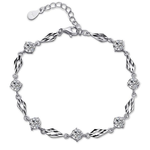

sinta stainless stell chain & link crystal bracelets jewelry for women girls' gift accessorries, Black