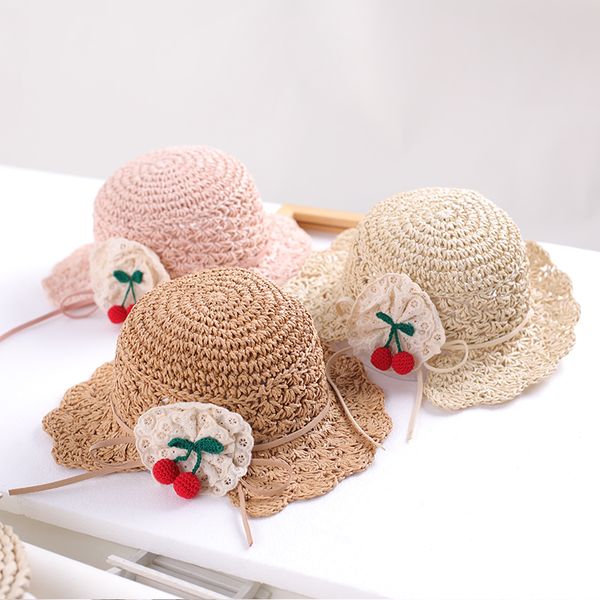 

children's straw hat girl hat summer thin breathable princess cute girl, Yellow