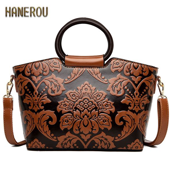 

retro women handbag chinese style embossed leather women bags large capacity floral crossbody bag ladies bag bolsa feminina